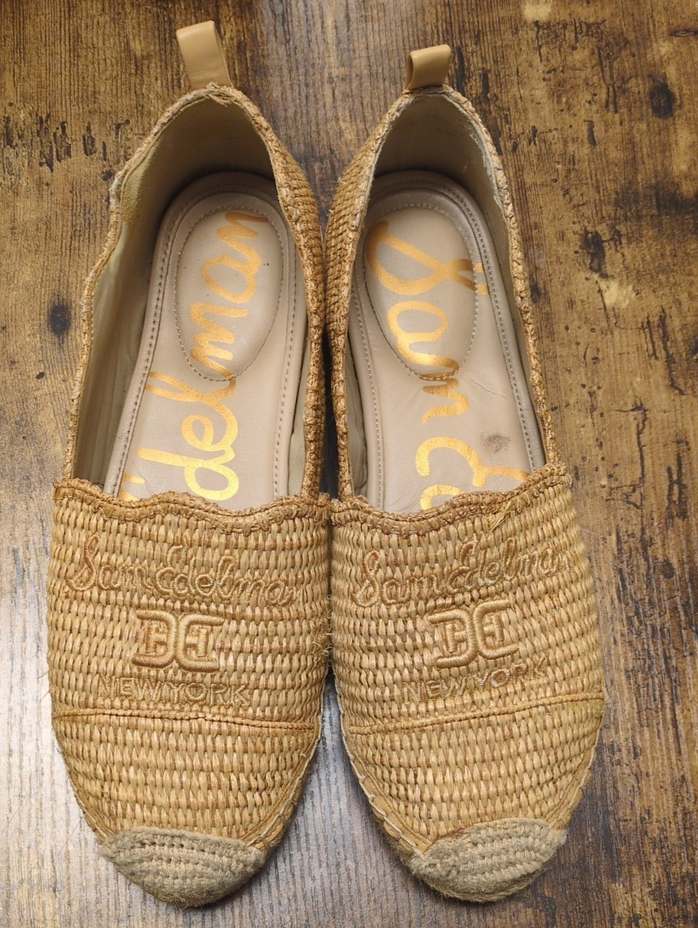 Sam Edelman Natural Tan Woven Espadrille Flats